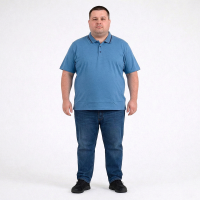 Мужское polo АННЕКС большого размера. Цвет синий. Низ изделия прямой. (fu01975331)
