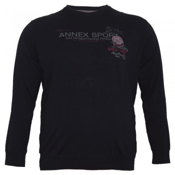 Чорна чоловіча футболка з довгим рукавом ANNEX (fu00825491)