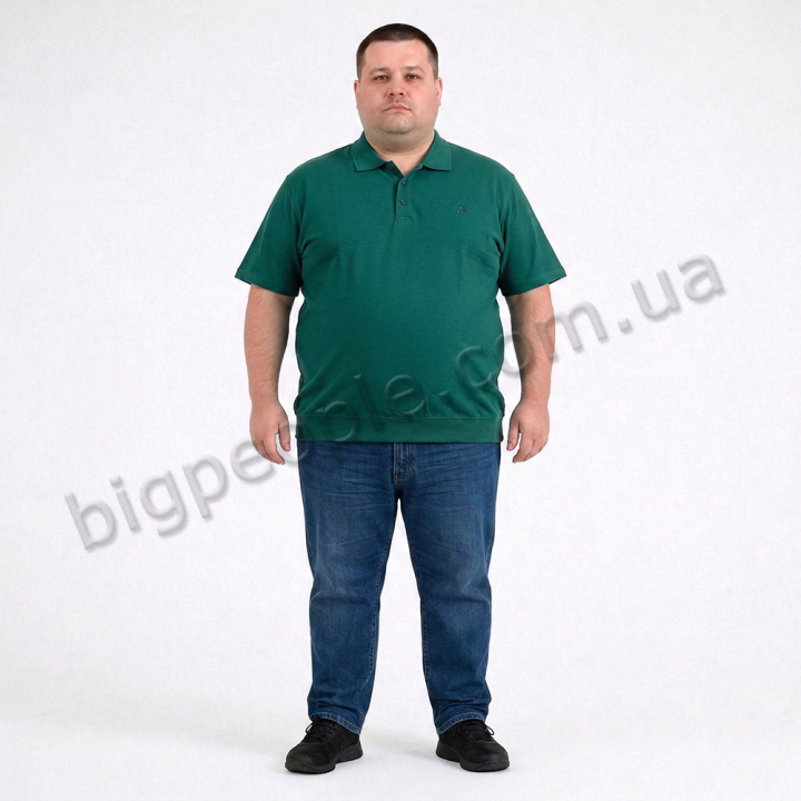 Мужское polo АННЕКС большого размера. Цвет зелёный. Низ изделия на манжете. (fu01960552)