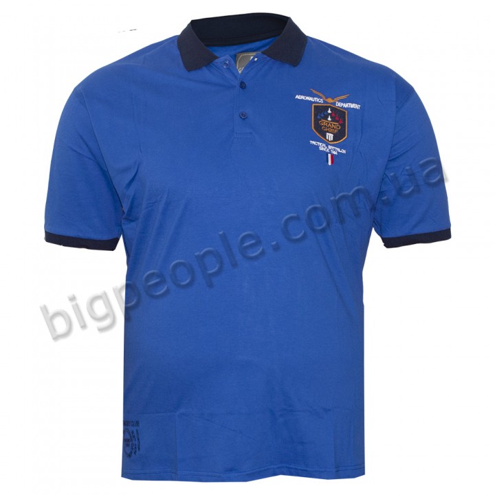 Чоловіча футболка polo великого розміру GRAND CHEFF. Колір синій. (fu01301334)