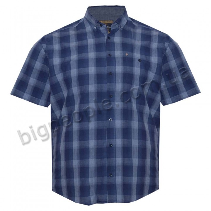 Тёмно-синяя хлопковая мужская рубашка больших размеров BIRINDELLI (ru05222446)