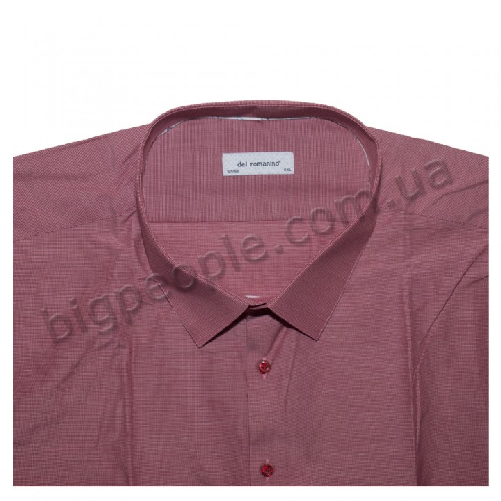 Рубашка темно- красная из хлопковой ткани для больших людей DEL ROMANINO (ru00389409)