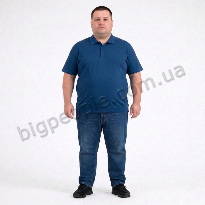 Мужское polo АННЕКС большого размера. Цвет синий. Низ изделия на манжете. (fu01959093)