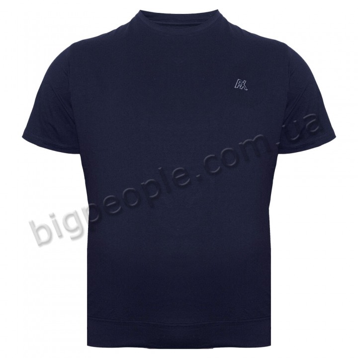 Мужская футболка ANNEX для больших людей. Цвет темно-синий. Ворот полукруглый. (fu01867529)