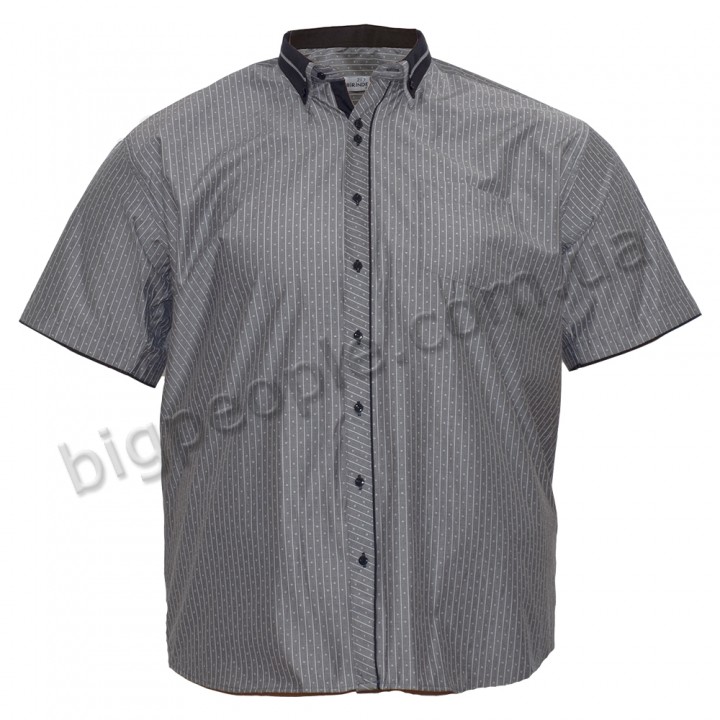 Сіра чоловіча сорочка бавовняна великих розмірів BIRINDELLI (ru00494229)