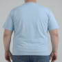 Футболка мужская POLO PEPE большого размера. Цвет голубой. Ворот полукруглый. (fu02062748)