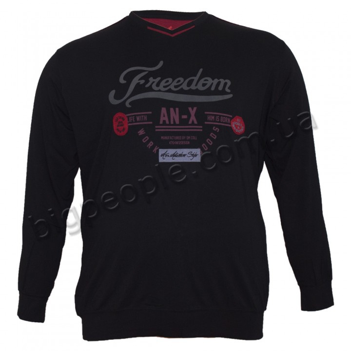 Чорна чоловіча футболка з довгим рукавом ANNEX (fu00828437)
