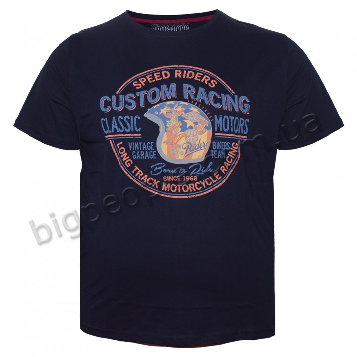 Футболка чоловіча ARMSTRONG великого розміру. Колір темно-синій. Воріт напівкруглий. (fu01206996)