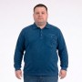 Мужское тёплое трикотажное поло ANNEX синего цвета (ba01139479)