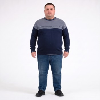 Джемпер великих розмірів TURHAN колір темно-синій (ba01164776)