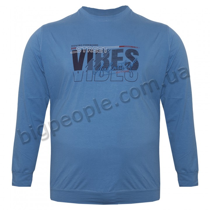 Голубая мужская футболка с длинным рукавом ANNEX (fu01442554)