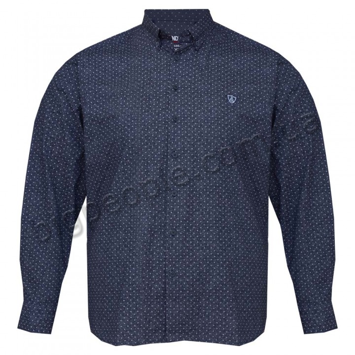 Темно-синяя хлопковая мужская рубашка больших размеров BIRINDELLI (ru00683776)