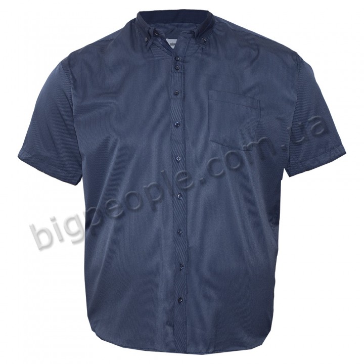 Темно-синя чоловіча сорочка бавовняна великих розмірів BIRINDELLI (ru05130829)