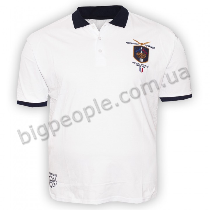 Чоловіча футболка polo великого розміру GRAND CHEFF. Колір білий. (fu01303556)