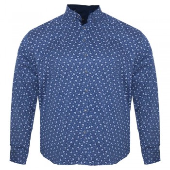 Синяя хлопковая мужская рубашка больших размеров BIRINDELLI (ru00538665)