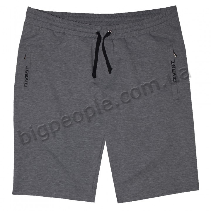 Трикотажні чоловічі шорти DIVEST великого розміру. Колір серрый. Пояс на резинці. (sh00313778)