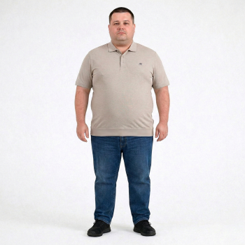 Мужское polo АННЕКС большого размера. Цвет бежевый. Низ изделия на манжете. (fu01957339)