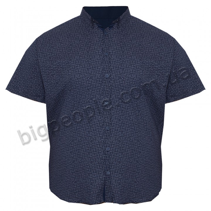 Тёмно-синяя стрейчевая мужская рубашка больших размеров BIRINDELLI (ru05122987)