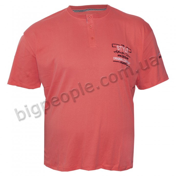 Поло чоловіча POLO PEPE великого розміру. Колір кораловий. Низ виробу прямий. (fu00992213)