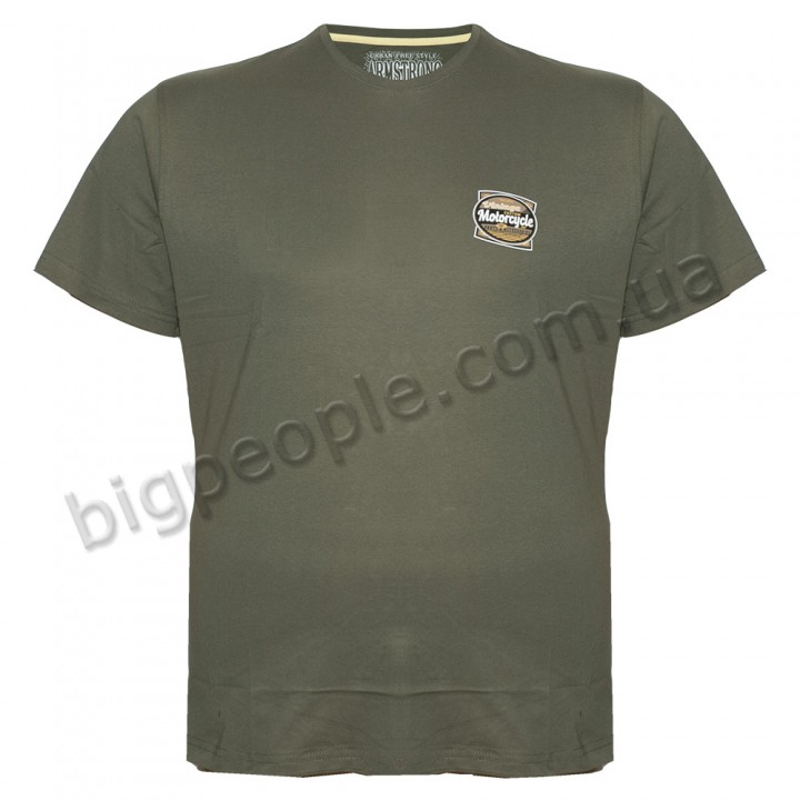 Футболка чоловіча ARMSTRONG великого розміру. Колір хакі. Воріт напівкруглий. (fu01188677)
