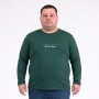 Тонкая футболка мужская с длинным рукавом TURHAN большого размера. Цвет зелёный. Ворот полукруглый. (fu0209760)