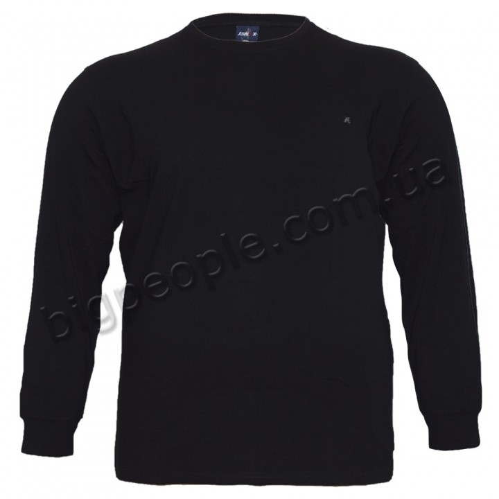 Чорна чоловіча футболка з довгим рукавом ANNEX (fu01435076)