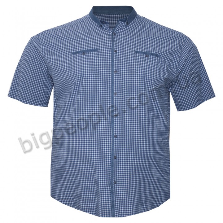 Мужская рубашка БИРИНДЕЛЛИ больших размеров. Цвет синий. (ru05150805)