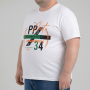 Футболка чоловіча POLO PEPE великого розміру. Колір білий. Воріт напівкруглий. (fu02040902)