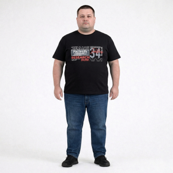 Футболка чоловіча POLO PEPE великого розміру. Колір чорний. Воріт напівкруглий. (fu02037442)