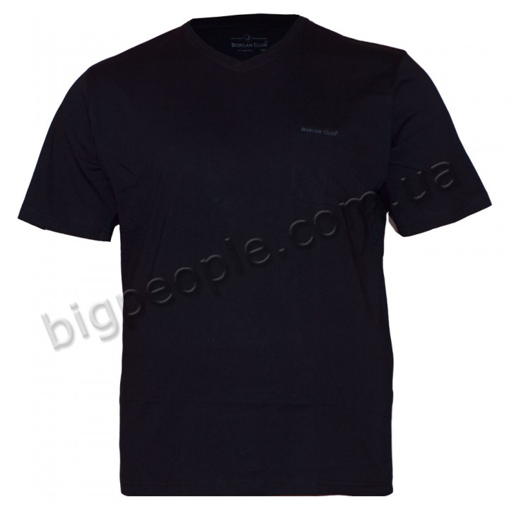 Чоловіча чорна футболка великого розміру BORCAN CLUB (fu00599753)