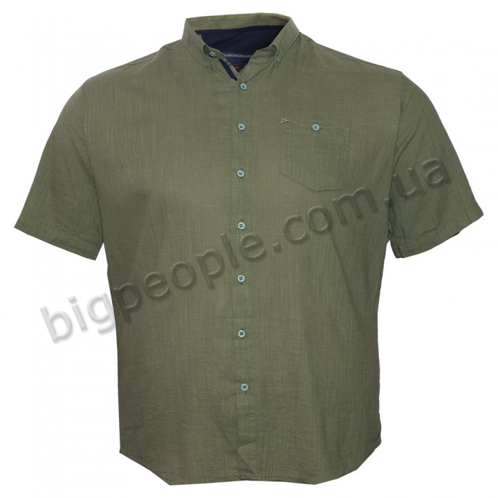 Мужская рубашка BIRINDELLI для больших людей. Цвет хаки. (ru05174227)