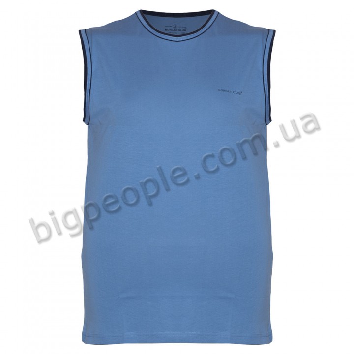 Однотонна футболка безрукавка джинсового кольору BORCAN CLUB (fu00660099)