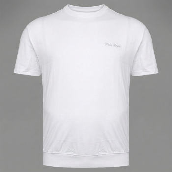 Футболка чоловіча POLO PEPE великого розміру. Колір білий. Воріт напівкруглий. (fu01519633)