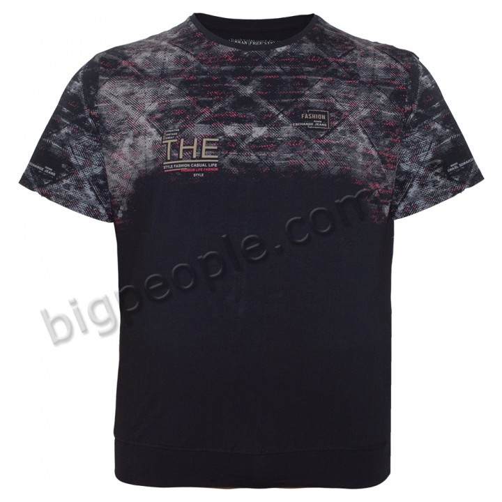 Футболка чоловіча ARMSTRONG великого розміру на манжеті внизу. Колір чорний. (fu01288553)