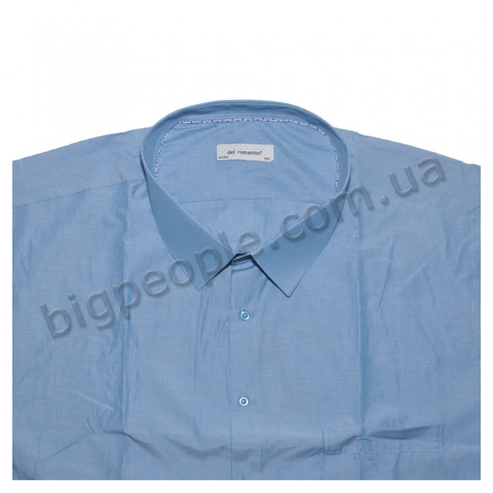Рубашка бирюзово-голубая из хлопковой ткани для больших людей DEL ROMANINO (ru00396574)