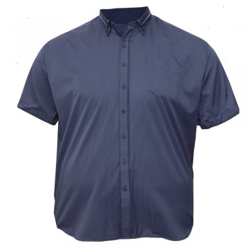 тёмно-синяя хлопковая мужская рубашка больших размеров BIRINDELLI (ru05128664)