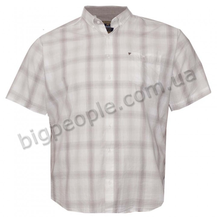 Бежевая хлопковая мужская рубашка больших размеров BIRINDELLI (ru05223676)