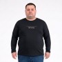 Тонкая футболка мужская с длинным рукавом TURHAN большого размера. Цвет чёрный. Ворот полукруглый. (fu0211953)