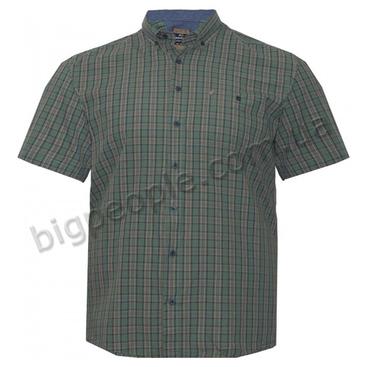Зеленая хлопковая мужская рубашка больших размеров BIRINDELLI (ru05233770)