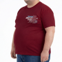 Футболка чоловіча POLO PEPE великого розміру. Колір бордо. Комір напівкруглий. (fu02041874)