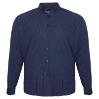 Темно-синяя стрейчевая мужская рубашка больших размеров BIRINDELLI (ru00767482)