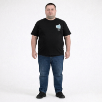 Футболка мужская TURHAN большого размера. Цвет чёрный. Ворот полукруглый. (fu02018945)