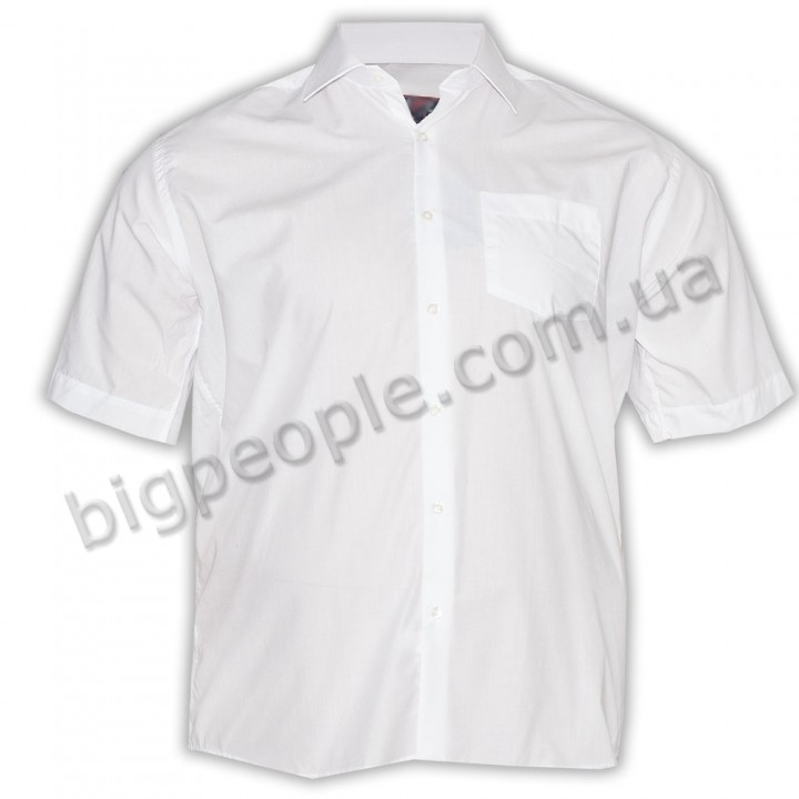 Белая офисная мужская рубашка больших размеров OLSER (ru00347676)