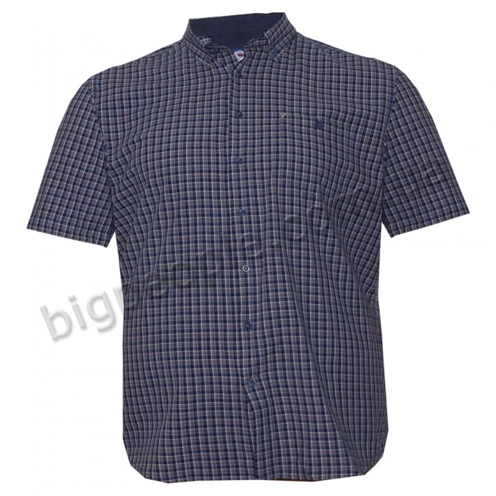 Тёмно-синяя хлопковая мужская рубашка больших размеров BIRINDELLI (ru05232965)