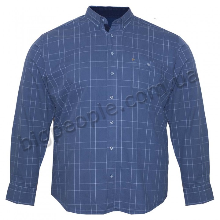 Синяя вельветовая мужская рубашка больших размеров BIRINDELLI (ru00539003)