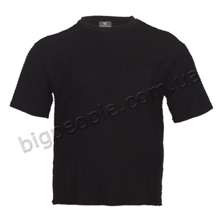 Мужская футболка ГРАНД ШЕФ большого размера. Цвет чёрный. Ворот полукруглый. (fu00749860)