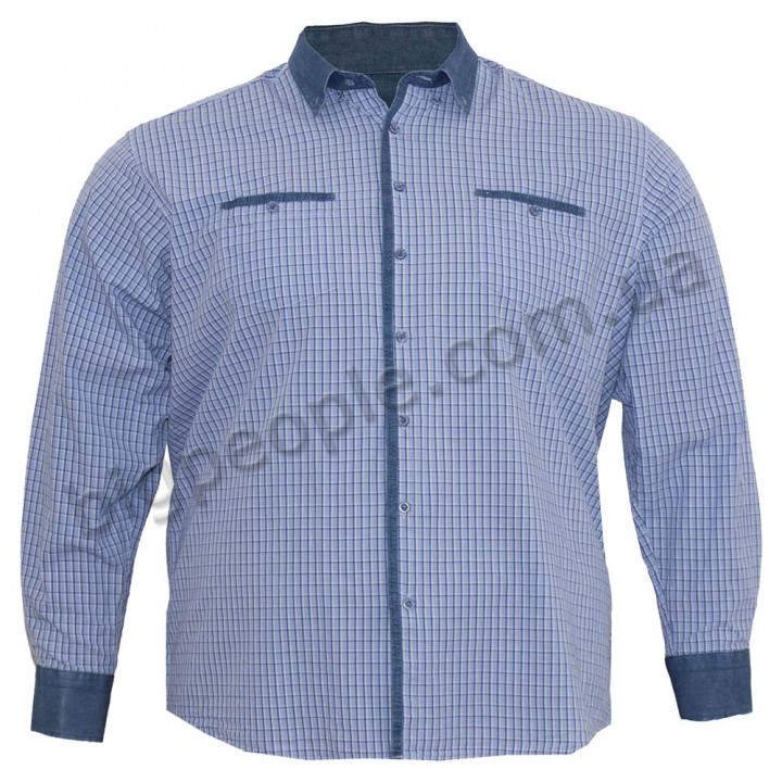 Блакитна чоловіча сорочка великих розмірів BIRINDELLI (ru00562771)