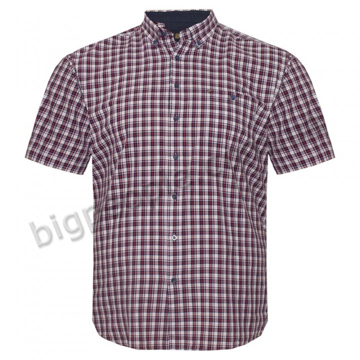 Бордовая хлопковая мужская рубашка больших размеров BIRINDELLI (ru05238996)