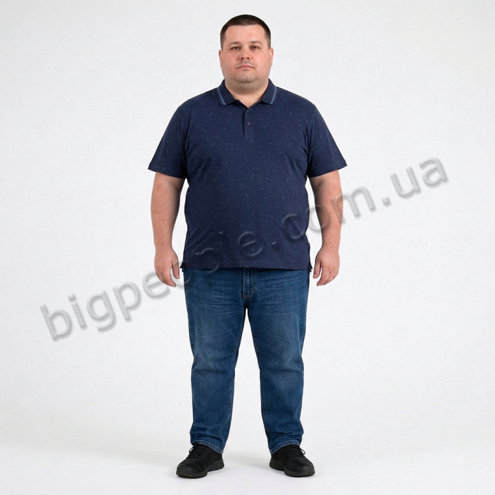 Мужское polo АННЕКС большого размера. Цвет тёмно-синий. Низ изделия прямой. (fu01974334)