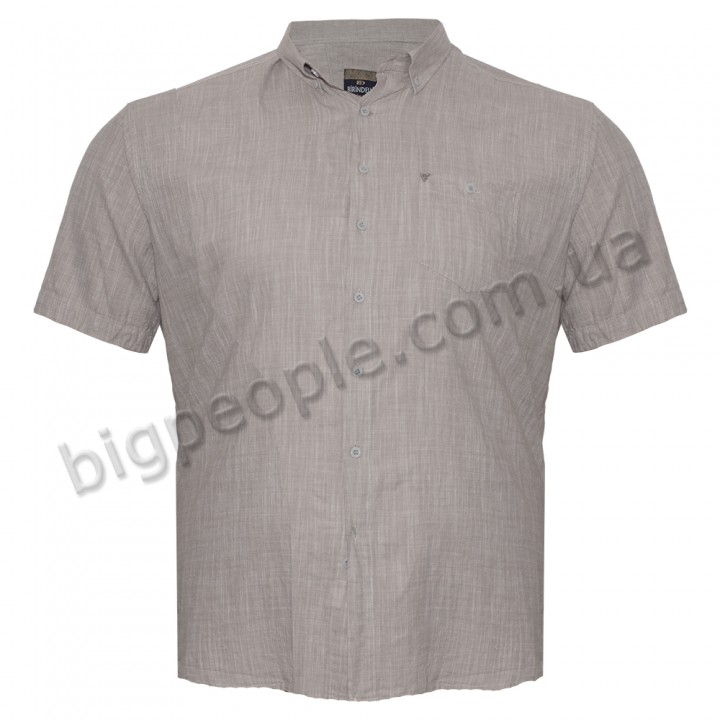 Бежевая льняная мужская рубашка больших размеров BIRINDELLI (ru05224900)